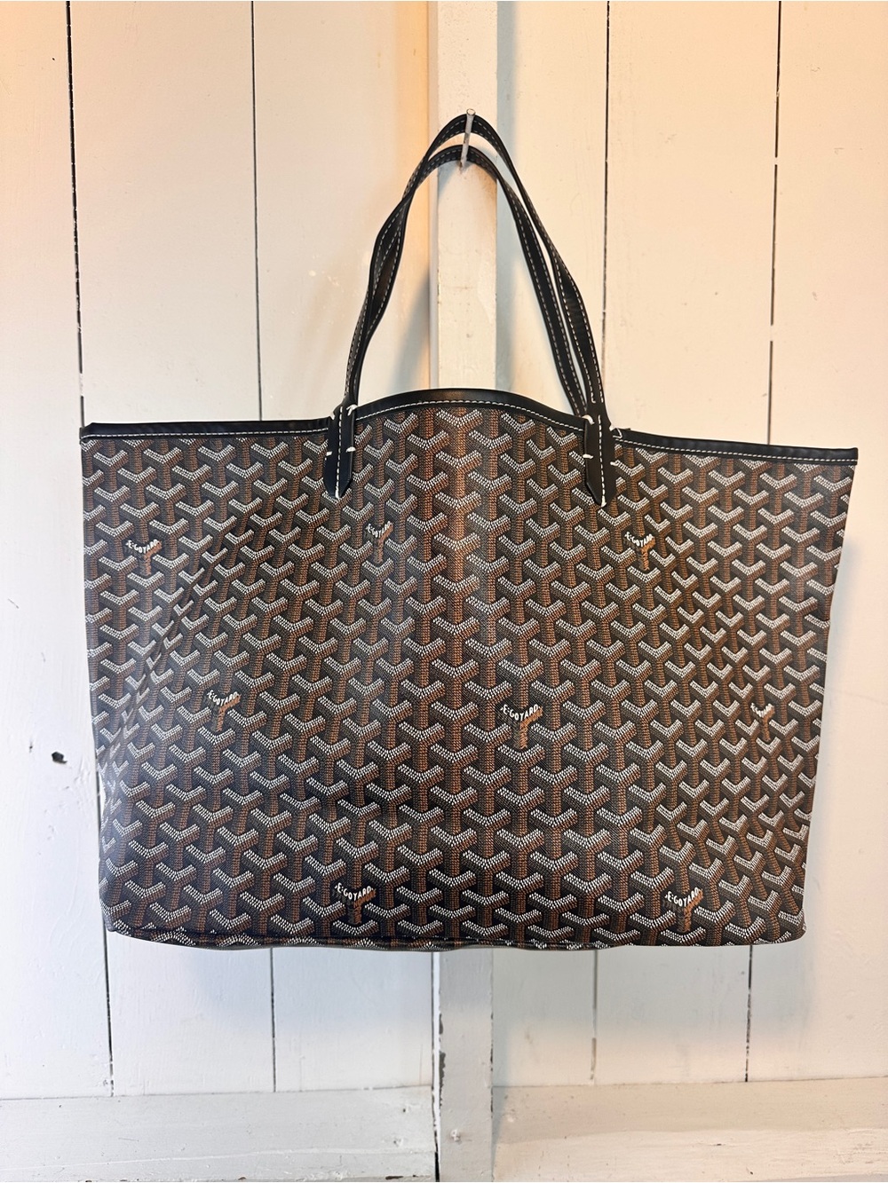 St. Louis Tote Bag Brown Black Beautiful Structured Carryall Fall College - Picture 9 of 10